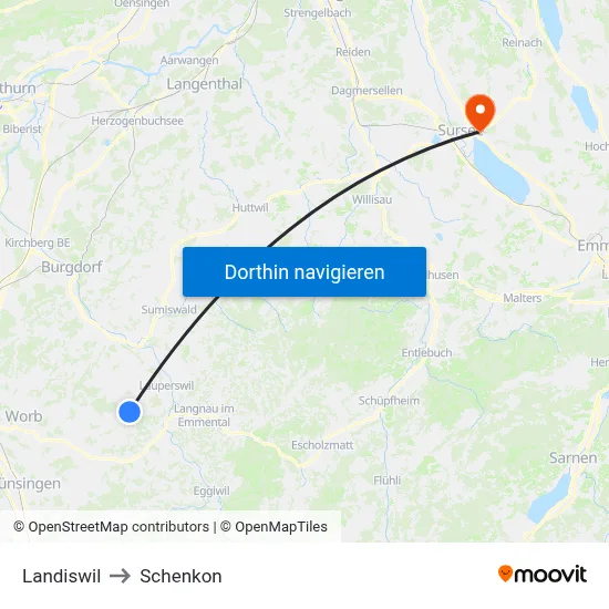 Landiswil to Schenkon map