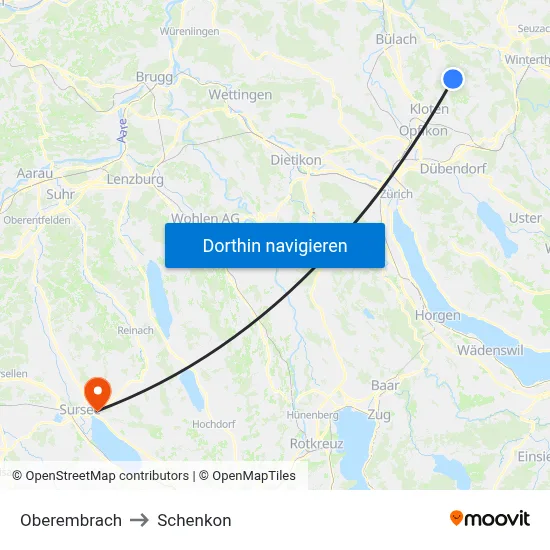Oberembrach to Schenkon map