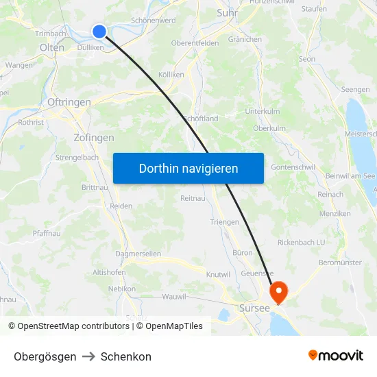 Obergösgen to Schenkon map