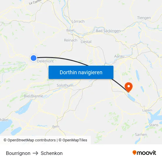 Bourrignon to Schenkon map