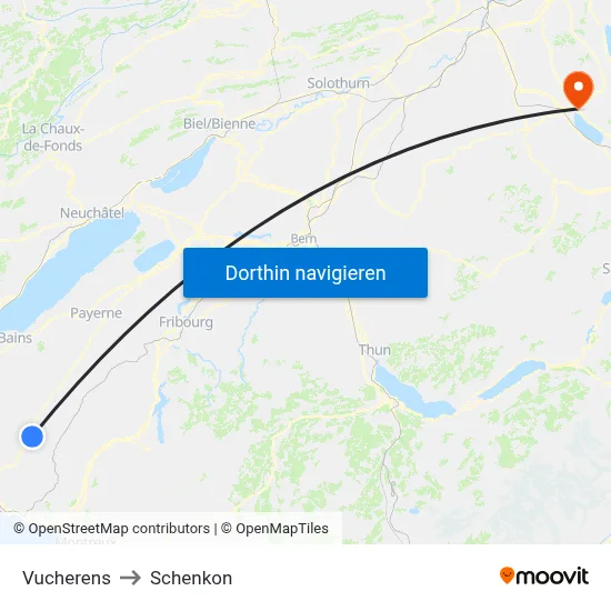 Vucherens to Schenkon map