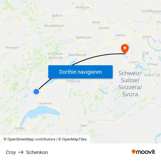 Croy to Schenkon map