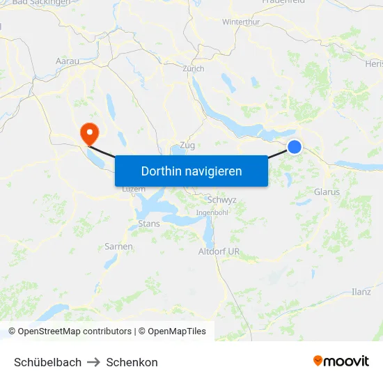 Schübelbach to Schenkon map