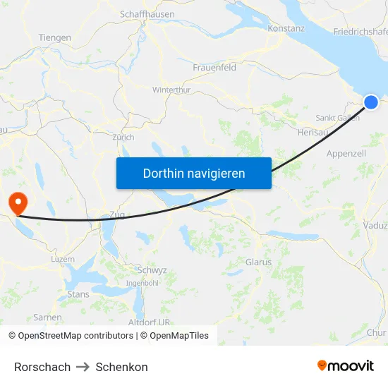 Rorschach to Schenkon map