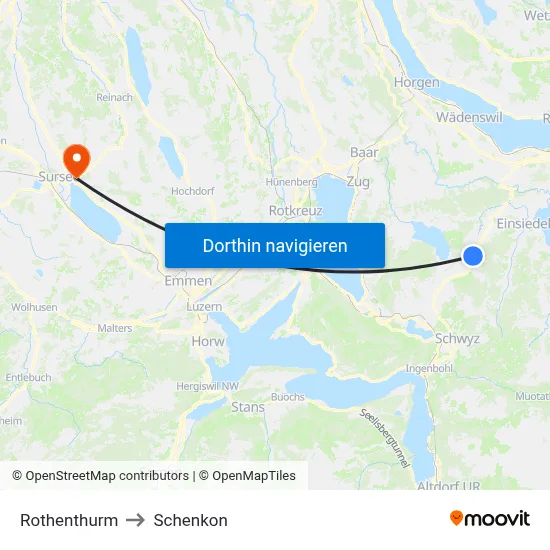 Rothenthurm to Schenkon map