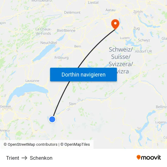 Trient to Schenkon map