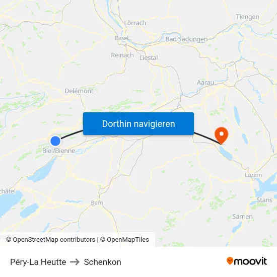 Péry-La Heutte to Schenkon map