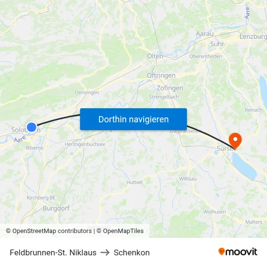 Feldbrunnen-St. Niklaus to Schenkon map