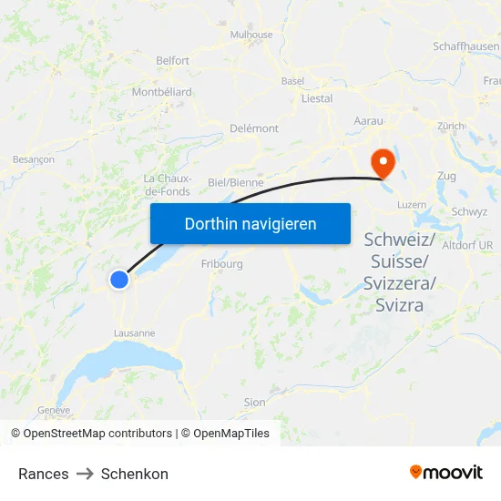 Rances to Schenkon map