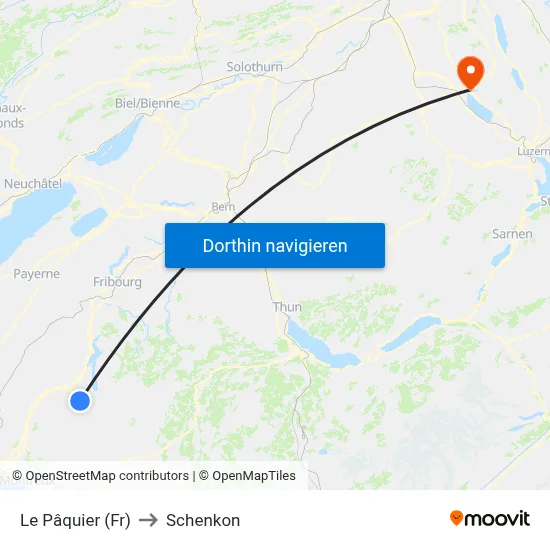 Le Pâquier (Fr) to Schenkon map