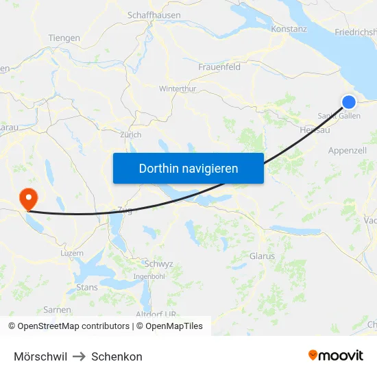 Mörschwil to Schenkon map