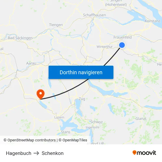 Hagenbuch to Schenkon map