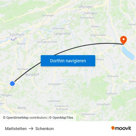 Mattstetten to Schenkon map