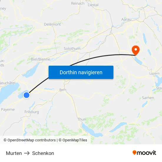 Murten to Schenkon map