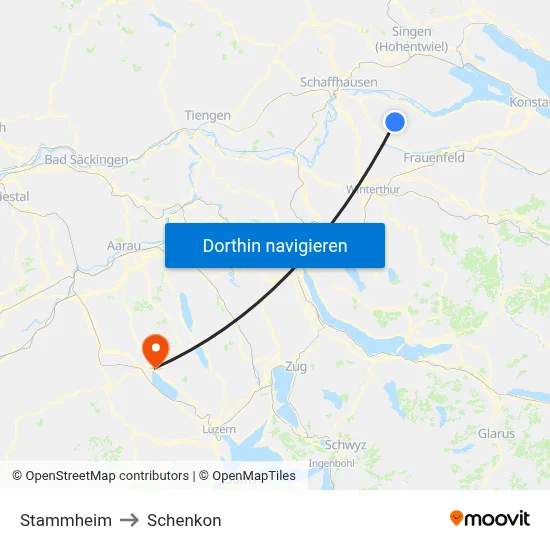 Stammheim to Schenkon map