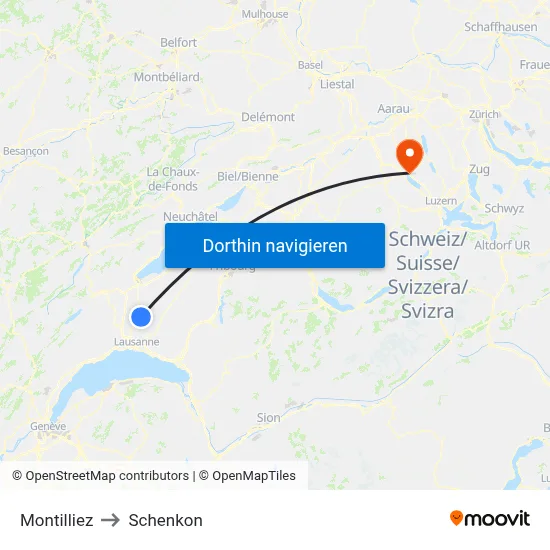 Montilliez to Schenkon map