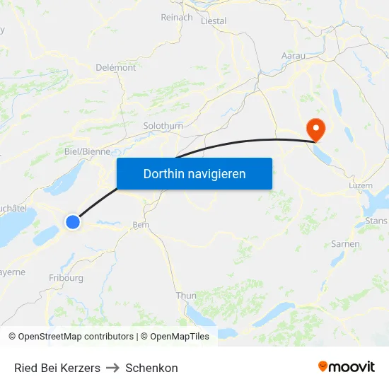 Ried Bei Kerzers to Schenkon map