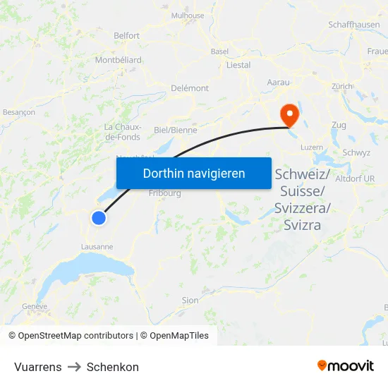 Vuarrens to Schenkon map