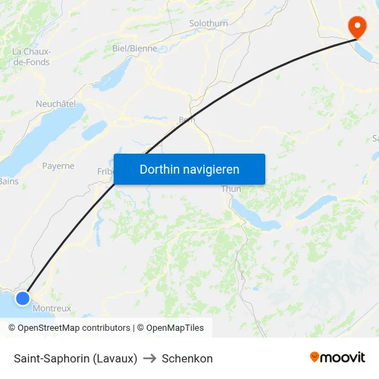Saint-Saphorin (Lavaux) to Schenkon map