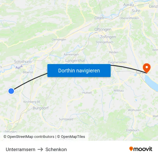 Unterramsern to Schenkon map