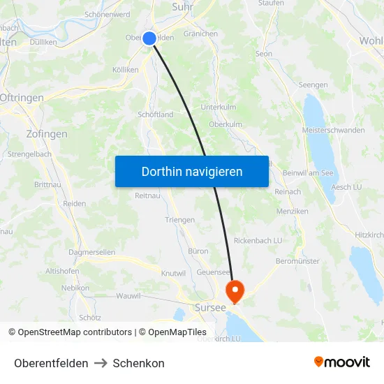Oberentfelden to Schenkon map