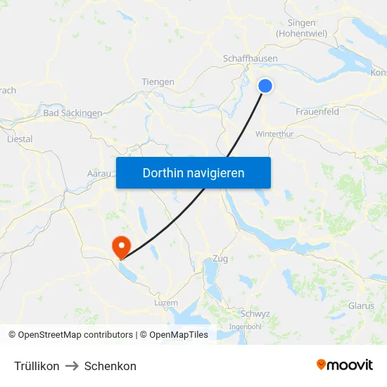 Trüllikon to Schenkon map