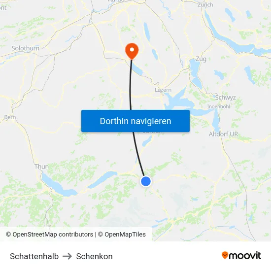 Schattenhalb to Schenkon map