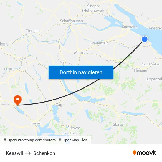 Kesswil to Schenkon map