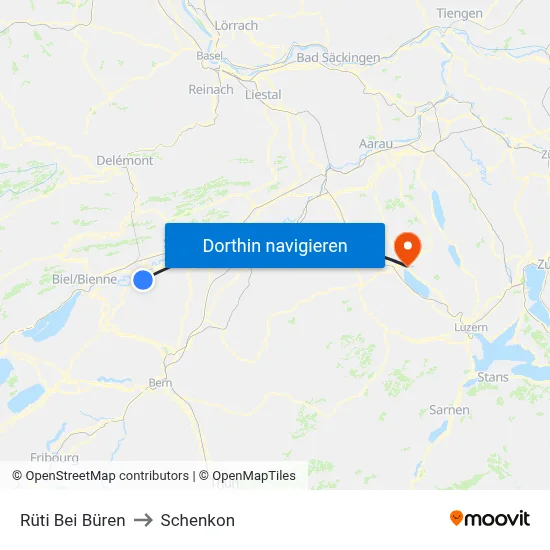 Rüti Bei Büren to Schenkon map