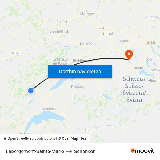 Labergement-Sainte-Marie to Schenkon map