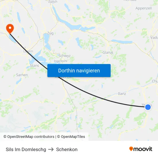 Sils Im Domleschg to Schenkon map