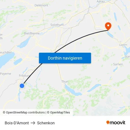Bois-D’Amont to Schenkon map