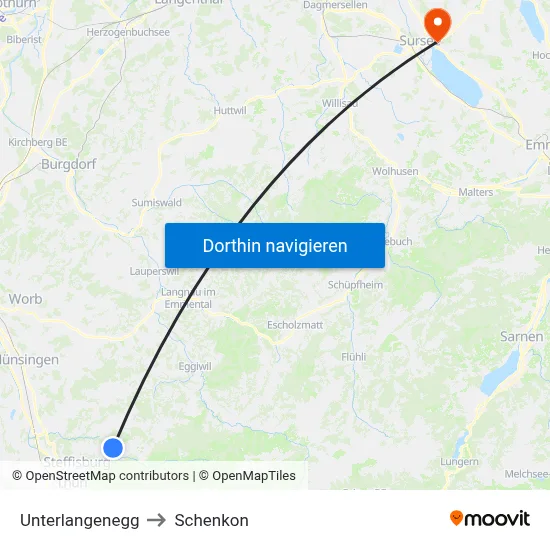 Unterlangenegg to Schenkon map