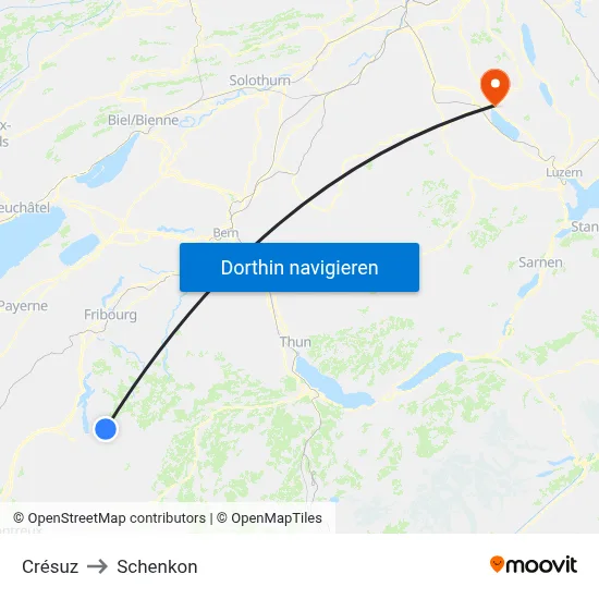 Crésuz to Schenkon map