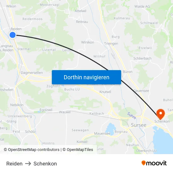 Reiden to Schenkon map