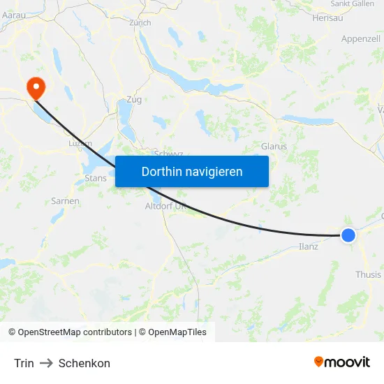 Trin to Schenkon map