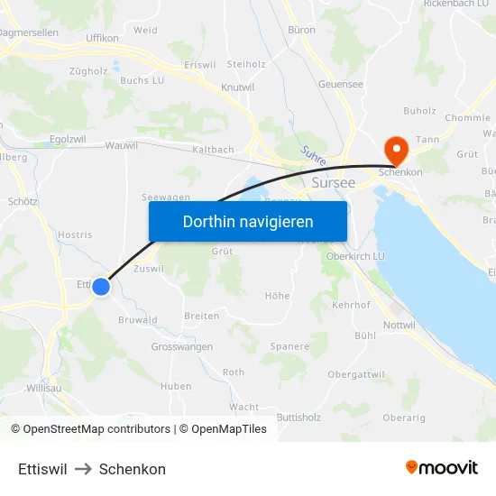 Ettiswil to Schenkon map