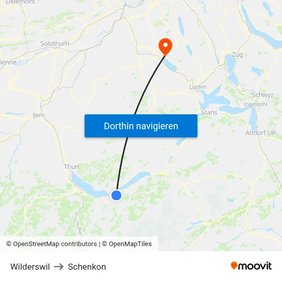 Wilderswil to Schenkon map