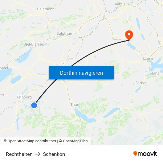 Rechthalten to Schenkon map