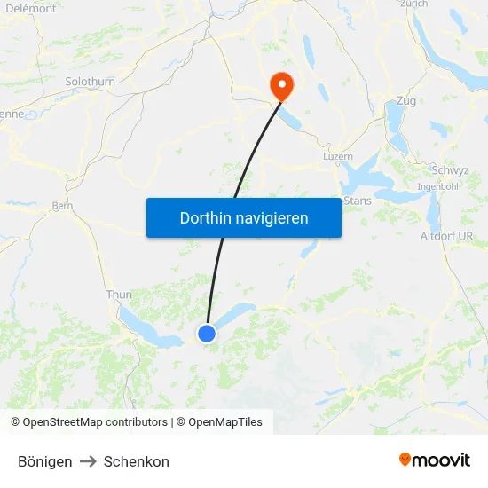 Bönigen to Schenkon map