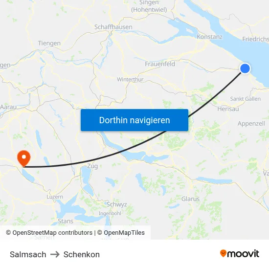 Salmsach to Schenkon map