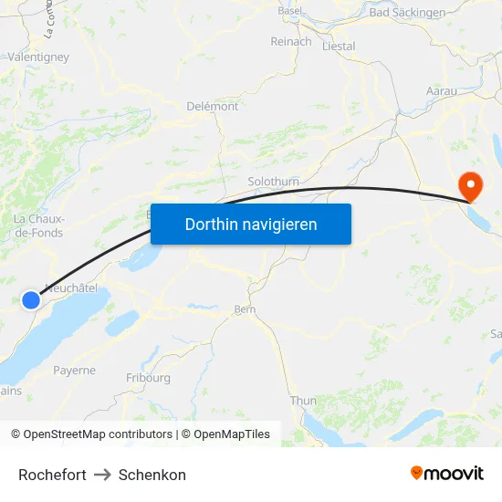 Rochefort to Schenkon map