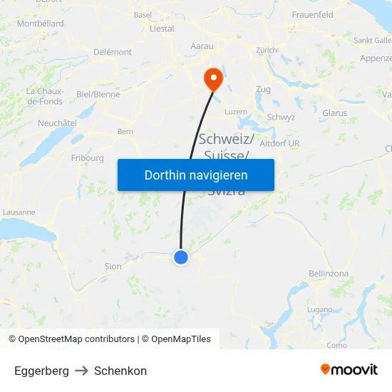 Eggerberg to Schenkon map