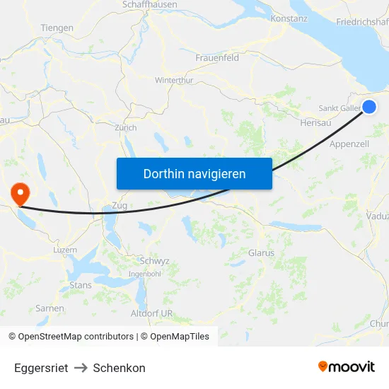 Eggersriet to Schenkon map