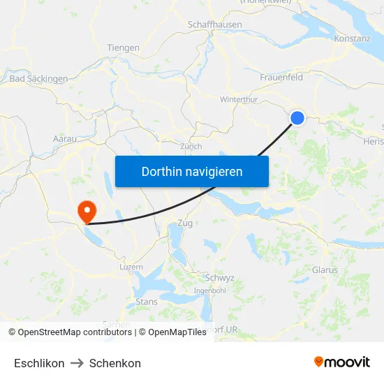 Eschlikon to Schenkon map