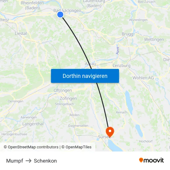 Mumpf to Schenkon map