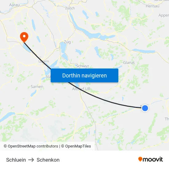 Schluein to Schenkon map