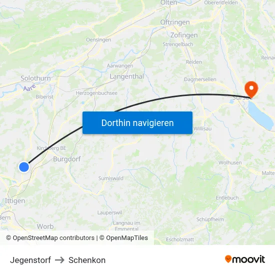 Jegenstorf to Schenkon map
