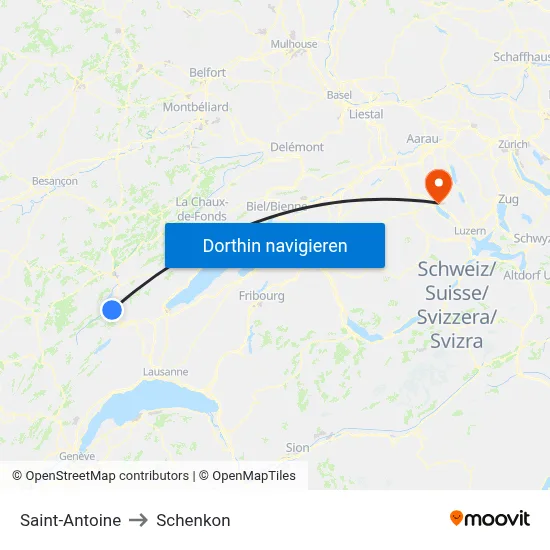 Saint-Antoine to Schenkon map