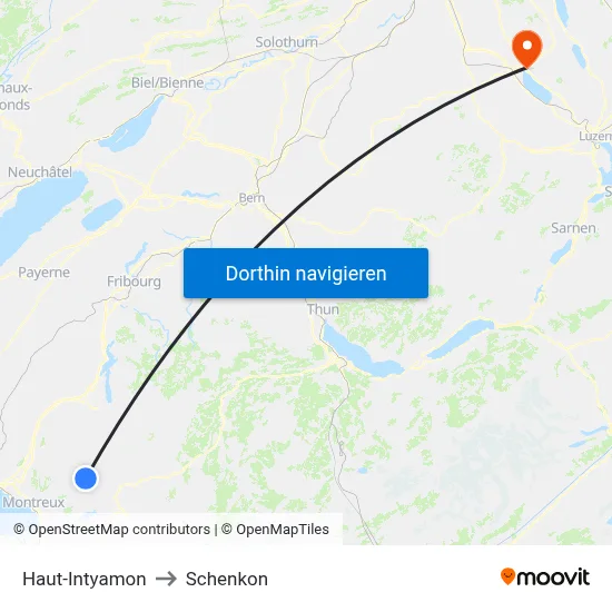 Haut-Intyamon to Schenkon map